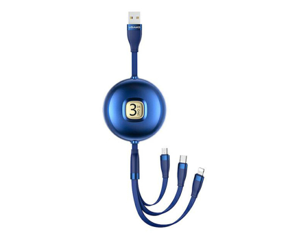 Kabel USAMS Kabel 3w1 1m niebieski/blue(lightning/microUSB/USB-C